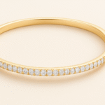 Elegant Gold Bangle with Sparkling CZ Accents