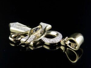 Black Eye of Horus Ankh Pendant made in 10K Solid Gold Studded with VVS Moissanite Diamonds ,Evil Eye Pendant, Goodluck, handmade Jewelry