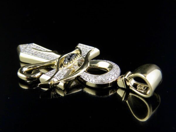 Black Eye of Horus Ankh Pendant made in 10K Solid Gold Studded with VVS Moissanite Diamonds ,Evil Eye Pendant, Goodluck, handmade Jewelry