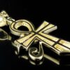 Black Eye of Horus Ankh Pendant made in 10K Solid Gold Studded with VVS Moissanite Diamonds ,Evil Eye Pendant, Goodluck, handmade Jewelry