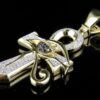 Black Eye of Horus Ankh Pendant made in 10K Solid Gold Studded with VVS Moissanite Diamonds ,Evil Eye Pendant, Goodluck, handmade Jewelry