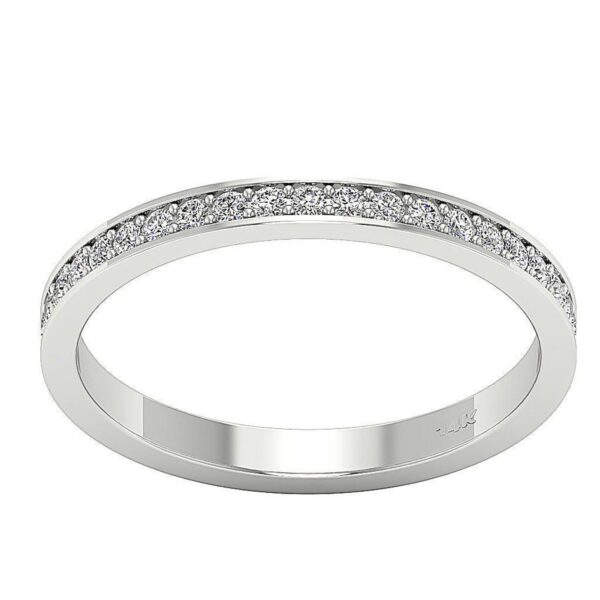 Engagement Wedding Ring Pave Set VS1 F 0.35Ct Real Diamond 14Kt Solid White Gold/Yellow Gold/Rose Gold With Certificate