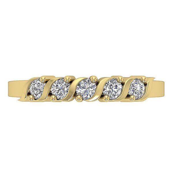 Five Stone Genuine Real Diamond SI1 G 0.75 Ct 14K Solid Yellow Gold/White Gold/ Rose Gold Wedding Anniversary Ring With Certificate