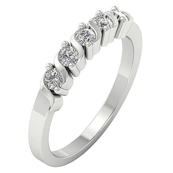 Five Stone Genuine Real Diamond SI1 G 0.75 Ct 14K Solid Yellow Gold/White Gold/ Rose Gold Wedding Anniversary Ring With Certificate