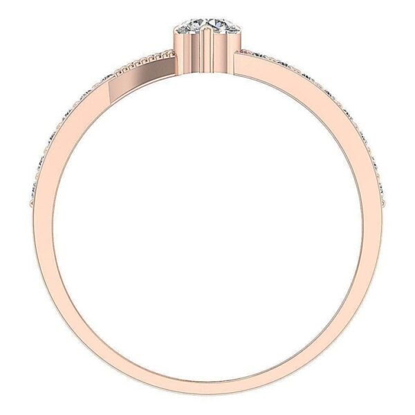 I1 G 0.70Ct Natural Round Diamond 14K Rose Gold Wedding Forever Us 2 Stone Ring With Certificate
