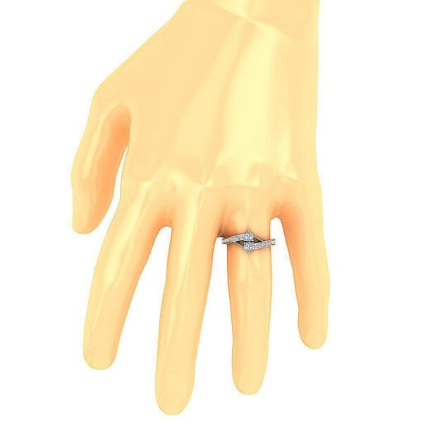 I1 G 0.70Ct Natural Round Diamond 14K Rose Gold Wedding Forever Us 2 Stone Ring With Certificate