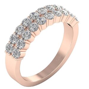 I1 F 2.01Ct Natural Diamond 5.50MM 14K Rose Gold/White Gold/ Yellow Gold Designer Anniversary Wedding Ring With Certificate