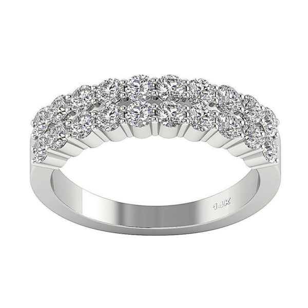 I1 F 2.01Ct Natural Diamond 5.50MM 14K Rose Gold/White Gold/ Yellow Gold Designer Anniversary Wedding Ring With Certificate