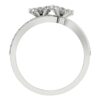 I1 G 0.45 Ct Round Diamond Designer Two Floral Anniversary Ring 14K White Gold With Certificate