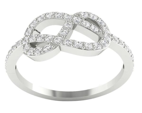SI1 G 0.50Ct Round Real Diamond Knot Engagement Ring 14K White Gold/Rose Gold/ Yellow Gold Anniversary Wedding Ring with Certificate