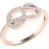 SI1 G 0.50Ct Round Real Diamond Knot Engagement Ring 14K White Gold/Rose Gold/ Yellow Gold Anniversary Wedding Ring with Certificate