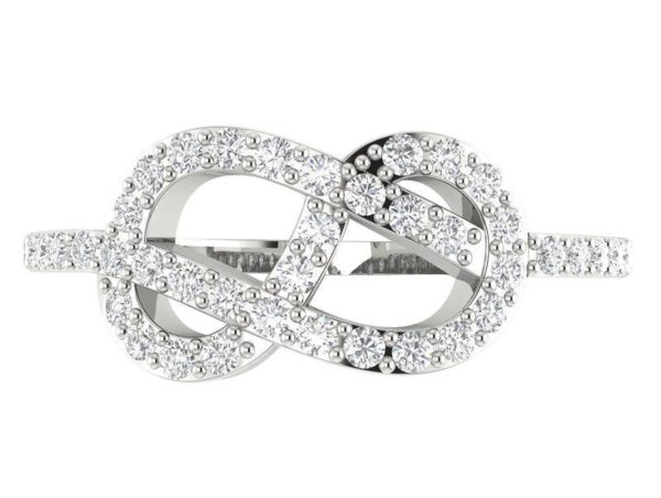 SI1 G 0.50Ct Round Real Diamond Knot Engagement Ring 14K White Gold/Rose Gold/ Yellow Gold Anniversary Wedding Ring with Certificate