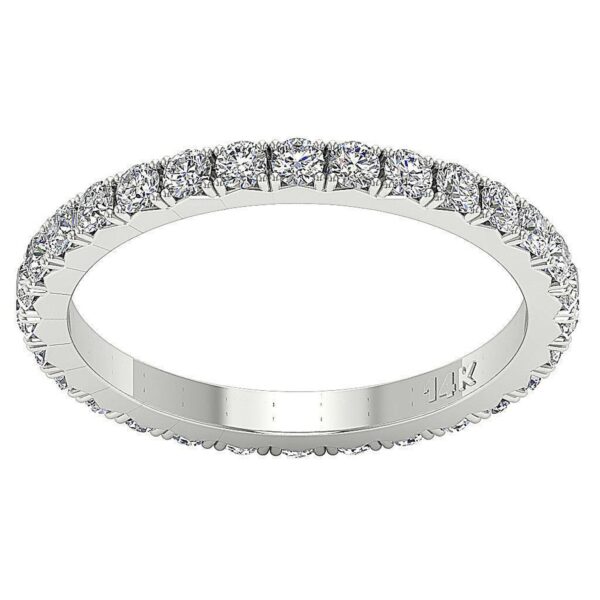 1.15Ct VS1 F Genuine Natural Real Diamond Eternity Engagement Ring Prone Set 14KT Yellow Gold/Rose Gold/White Gold With Certificate