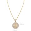 I1 -H 1.30 Ct Genuine Natural Real Diamond Iced Out 2.2" Round Praying Hand 14K Yellow Gold/White Gold Pendant with Authenticate Certificate