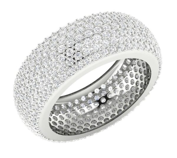 I1 H 4.25Ct Real Diamond Eternity Wedding Christmas Ring 10Kt White Gold/Yellow Gold/Rose Gold with Authenticate Certificate