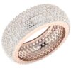 I1 H 4.25Ct Real Diamond Eternity Wedding Christmas Ring 10Kt White Gold/Yellow Gold/Rose Gold with Authenticate Certificate