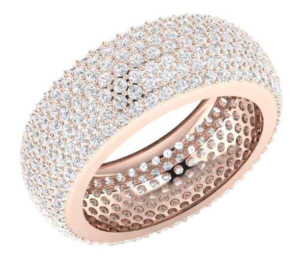 I1 H 4.25Ct Real Diamond Eternity Wedding Christmas Ring 10Kt White Gold/Yellow Gold/Rose Gold with Authenticate Certificate
