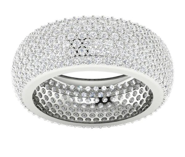 I1 H 4.25Ct Real Diamond Eternity Wedding Christmas Ring 10Kt White Gold/Yellow Gold/Rose Gold with Authenticate Certificate