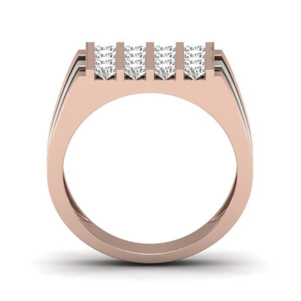 I1 F 1.4 Ct Natural Round Diamond 14K Rose Gold/Yellow Gold/White Gold Two Tone Men's Wedding Engagement Charistmas Ring With Certificate