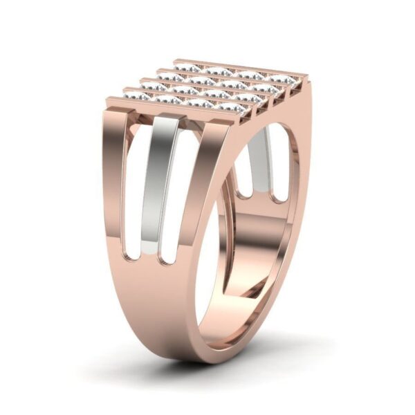 I1 F 1.4 Ct Natural Round Diamond 14K Rose Gold/Yellow Gold/White Gold Two Tone Men's Wedding Engagement Charistmas Ring With Certificate