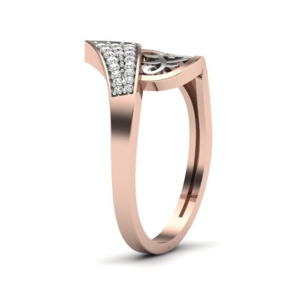 Designer I1 F 0.12Ct Real Diamond Two Tone Wedding Christmas Gift Ring 14Kt White Gold/Yellow Gold/Rose Gold with Authenticate Certificate
