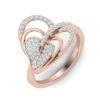 Heart Shape SI1 F 0.40Ct Real Diamond Wedding Christmas Gift Ring 14Kt White Gold/Yellow Gold/Rose Gold with Authenticate Certificate