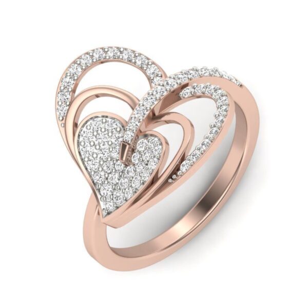 Heart Shape SI1 F 0.40Ct Real Diamond Wedding Christmas Gift Ring 14Kt White Gold/Yellow Gold/Rose Gold with Authenticate Certificate