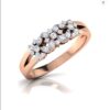 3 Flower Set SI F-G 0.13Ct Real Diamond Wedding Christmas Gift Ring 14Kt White Gold/Yellow Gold/Rose Gold with Authenticate Certificate