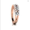 3 Flower Set SI F-G 0.13Ct Real Diamond Wedding Christmas Gift Ring 14Kt White Gold/Yellow Gold/Rose Gold with Authenticate Certificate