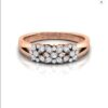 3 Flower Set SI F-G 0.13Ct Real Diamond Wedding Christmas Gift Ring 14Kt White Gold/Yellow Gold/Rose Gold with Authenticate Certificate