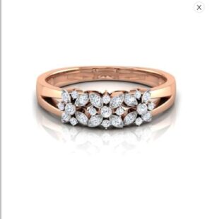 3 Flower Set SI F-G 0.13Ct Real Diamond Wedding Christmas Gift Ring 14Kt White Gold/Yellow Gold/Rose Gold with Authenticate Certificate