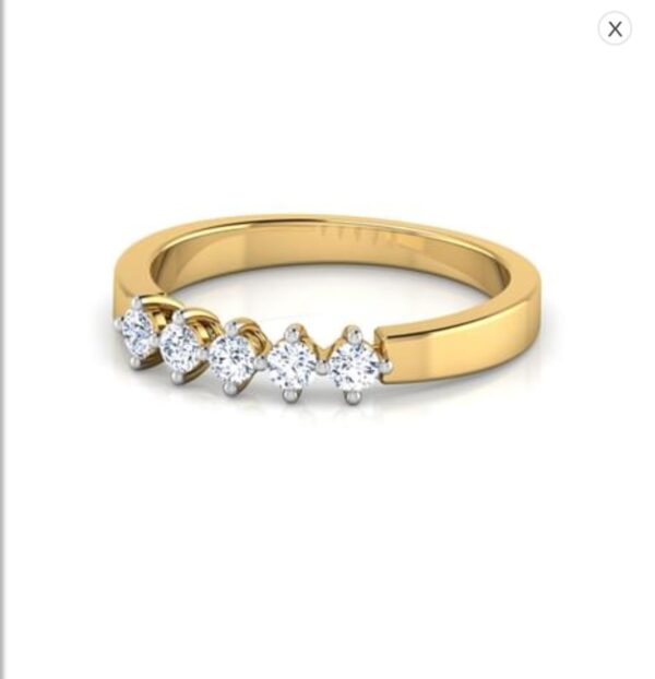 5 Diamond Family SI F-G 0.25Ct Real Diamond Wedding Christmas Gift Ring 14Kt White Gold/Yellow Gold/Rose Gold with Authenticate Certificate