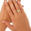 Single Flower SI F-G 0.16Ct Real Diamond Wedding Christmas Gift Ring 14Kt White Gold/Yellow Gold/Rose Gold with Authenticate Certificate