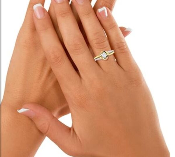 Single Flower SI F-G 0.16Ct Real Diamond Wedding Christmas Gift Ring 14Kt White Gold/Yellow Gold/Rose Gold with Authenticate Certificate