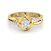Single Flower SI F-G 0.16Ct Real Diamond Wedding Christmas Gift Ring 14Kt White Gold/Yellow Gold/Rose Gold with Authenticate Certificate