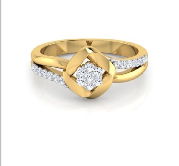 Single Flower SI F-G 0.16Ct Real Diamond Wedding Christmas Gift Ring 14Kt White Gold/Yellow Gold/Rose Gold with Authenticate Certificate