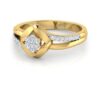 Single Flower SI F-G 0.16Ct Real Diamond Wedding Christmas Gift Ring 14Kt White Gold/Yellow Gold/Rose Gold with Authenticate Certificate