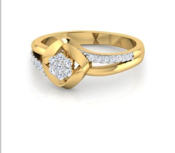 Single Flower SI F-G 0.16Ct Real Diamond Wedding Christmas Gift Ring 14Kt White Gold/Yellow Gold/Rose Gold with Authenticate Certificate
