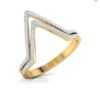 Two Raw V Shape SI F-G 0.25Ct Real Diamond Wedding Christmas Gift Ring 14Kt White Gold/Yellow Gold/Rose Gold with Authenticate Certificate