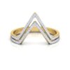 Two Raw V Shape SI F-G 0.25Ct Real Diamond Wedding Christmas Gift Ring 14Kt White Gold/Yellow Gold/Rose Gold with Authenticate Certificate
