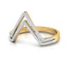 Two Raw V Shape SI F-G 0.25Ct Real Diamond Wedding Christmas Gift Ring 14Kt White Gold/Yellow Gold/Rose Gold with Authenticate Certificate