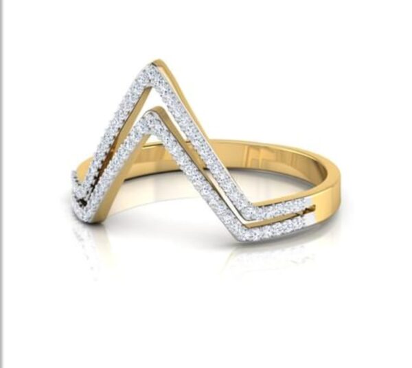 Two Raw V Shape SI F-G 0.25Ct Real Diamond Wedding Christmas Gift Ring 14Kt White Gold/Yellow Gold/Rose Gold with Authenticate Certificate