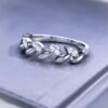 Ancient Flower Band SI FG 0.12Ct Real Diamond Wedding Christmas Gift Ring 14Kt White Gold/Yellow Gold/Rose Gold wiAuthenticate Certificate