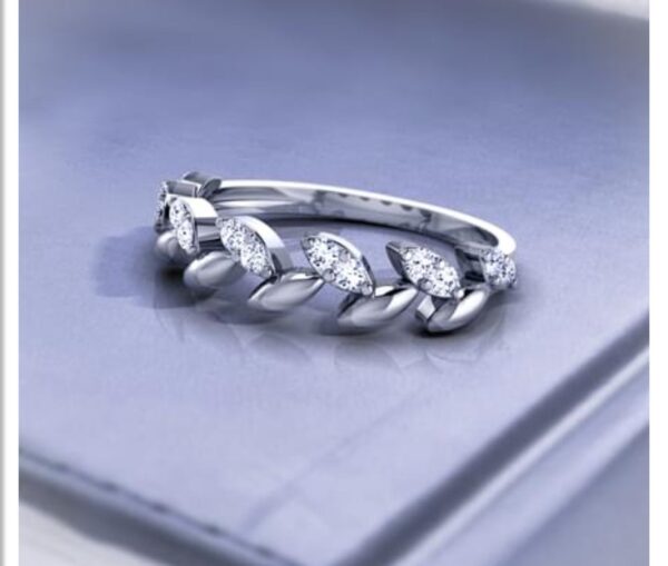 Ancient Flower Band SI FG 0.12Ct Real Diamond Wedding Christmas Gift Ring 14Kt White Gold/Yellow Gold/Rose Gold wiAuthenticate Certificate