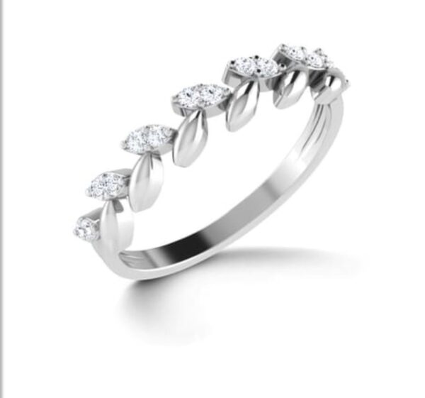 Ancient Flower Band SI FG 0.12Ct Real Diamond Wedding Christmas Gift Ring 14Kt White Gold/Yellow Gold/Rose Gold wiAuthenticate Certificate