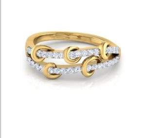 Two Raw Band SI FG 0.28Ct Real Diamond Wedding Christmas Gift Ring 14Kt White Gold/Yellow Gold/Rose Gold wiAuthenticate Certificate