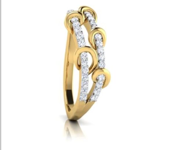 Two Raw Band SI FG 0.28Ct Real Diamond Wedding Christmas Gift Ring 14Kt White Gold/Yellow Gold/Rose Gold wiAuthenticate Certificate