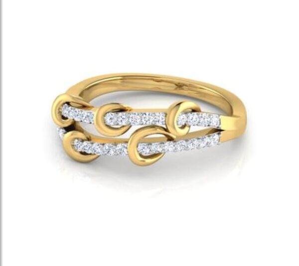 Two Raw Band SI FG 0.28Ct Real Diamond Wedding Christmas Gift Ring 14Kt White Gold/Yellow Gold/Rose Gold wiAuthenticate Certificate