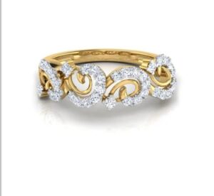 Antique Design Band SI FG 0.31Ct Real Diamond Wedding Christmas Gift Ring 14Kt White Gold/Yellow Gold/Rose Gold wiAuthenticate Certificate