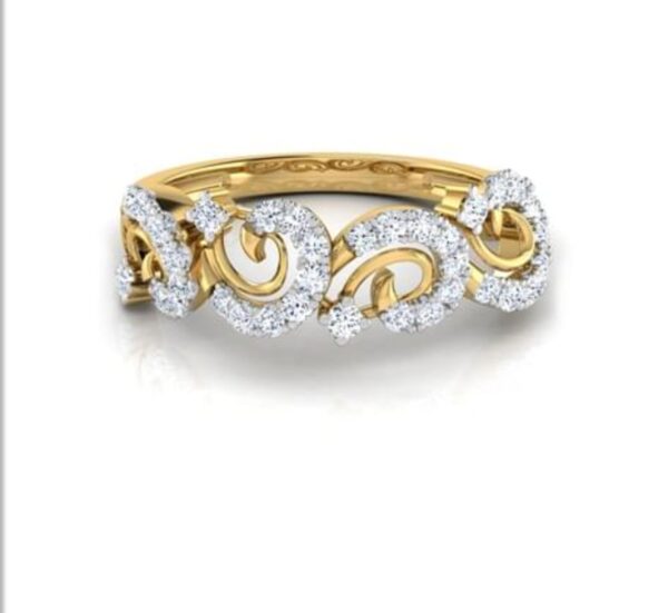 Antique Design Band SI FG 0.31Ct Real Diamond Wedding Christmas Gift Ring 14Kt White Gold/Yellow Gold/Rose Gold wiAuthenticate Certificate